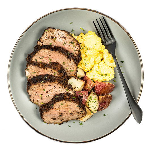 Coffee-Rubbed Steak and Eggs