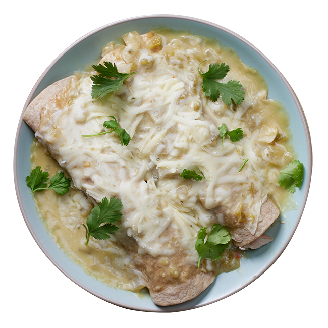 Green Chili Chicken Enchiladas
